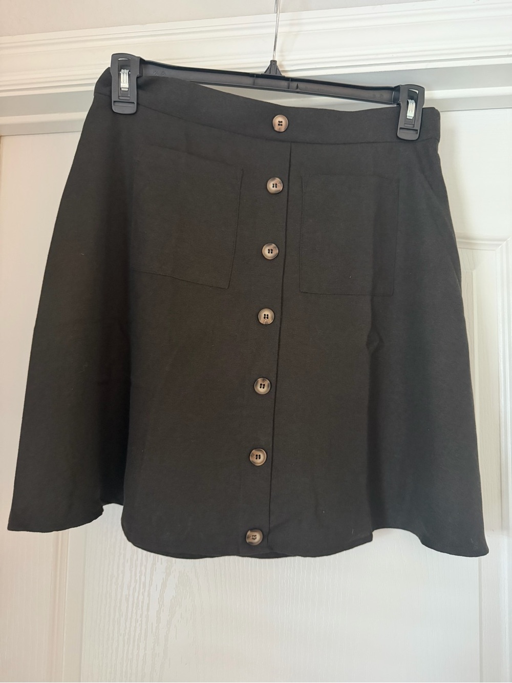 RIHOAS Brown High-Waisted A-Line Button-Down Skirt - Picture 3 of 6